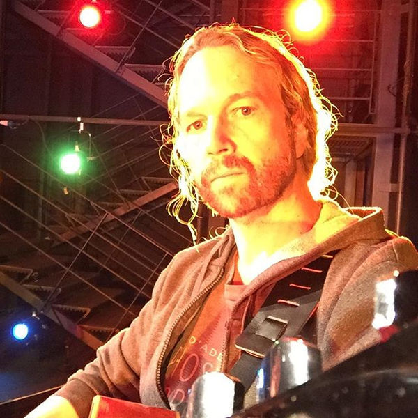 Nathan Smith playing during a live set