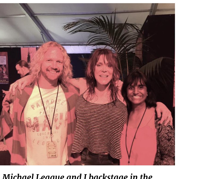 Nathan Smith with Beth Hart and Tholsi Pillay backstage at Bluesfest Australia 2017